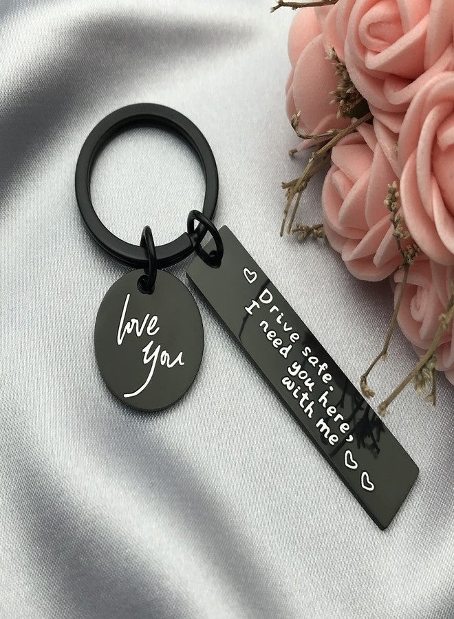 OUMILAN Drive Safe Keychain I Love You I Need You Here With Me Keychain Gifts for Boyfriend Husband Dad - Image 2